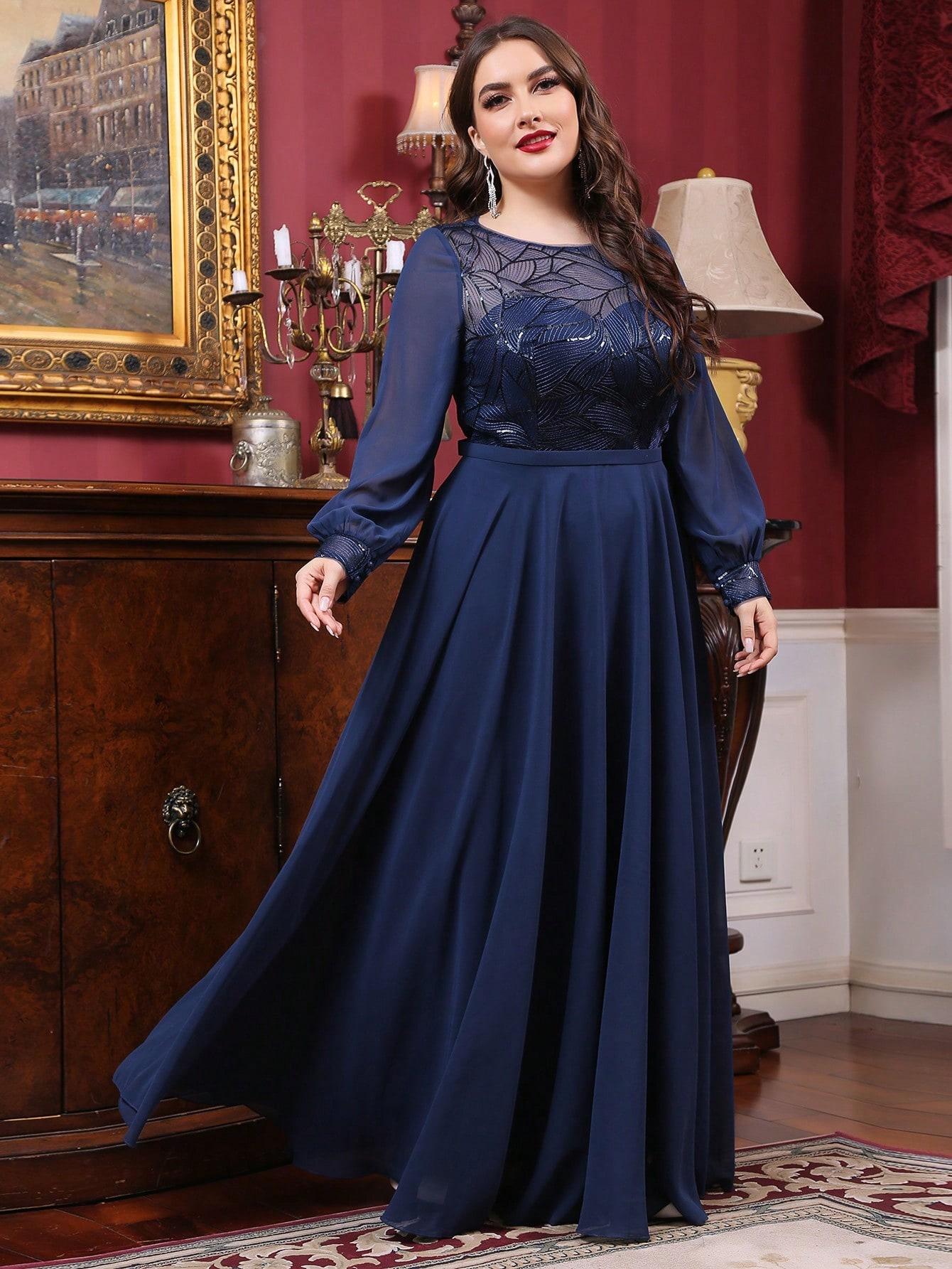 SHEIN GRANATOWA MAXI SUKIENKA S06__52