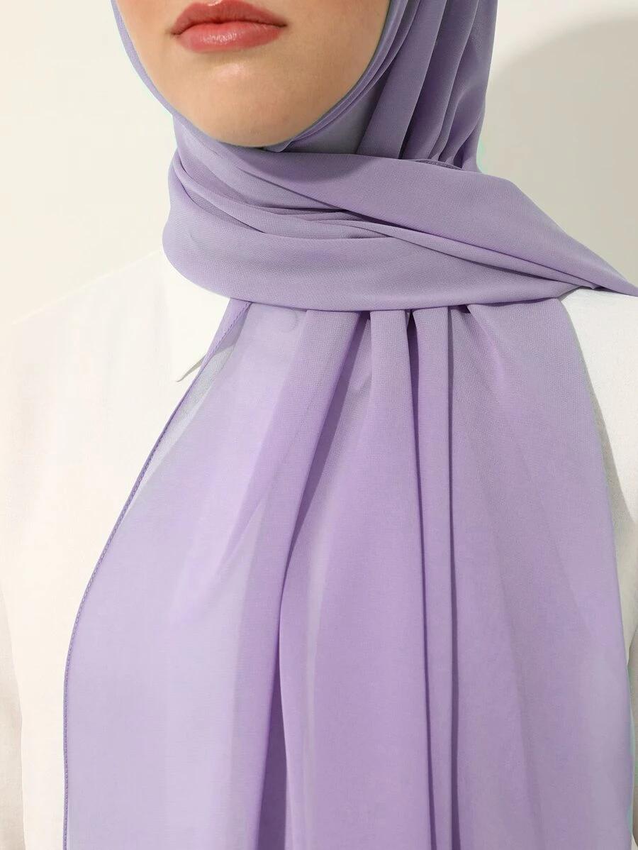 SHEIN FIOLETOWY GŁADKI SZAL S07__75X180CM