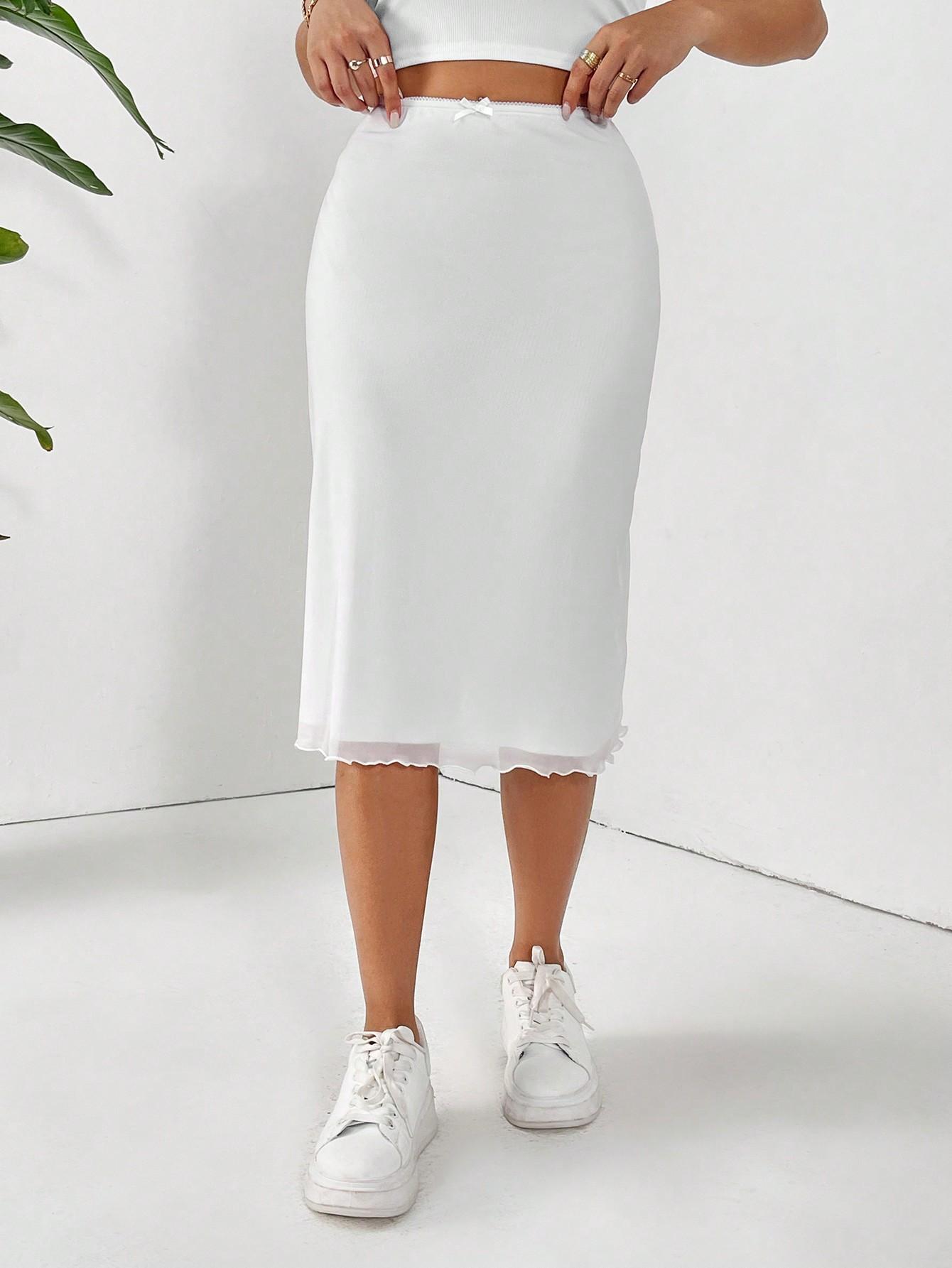 SHEIN BIAŁA SPÓDNICA SIATECZKA PK01__S