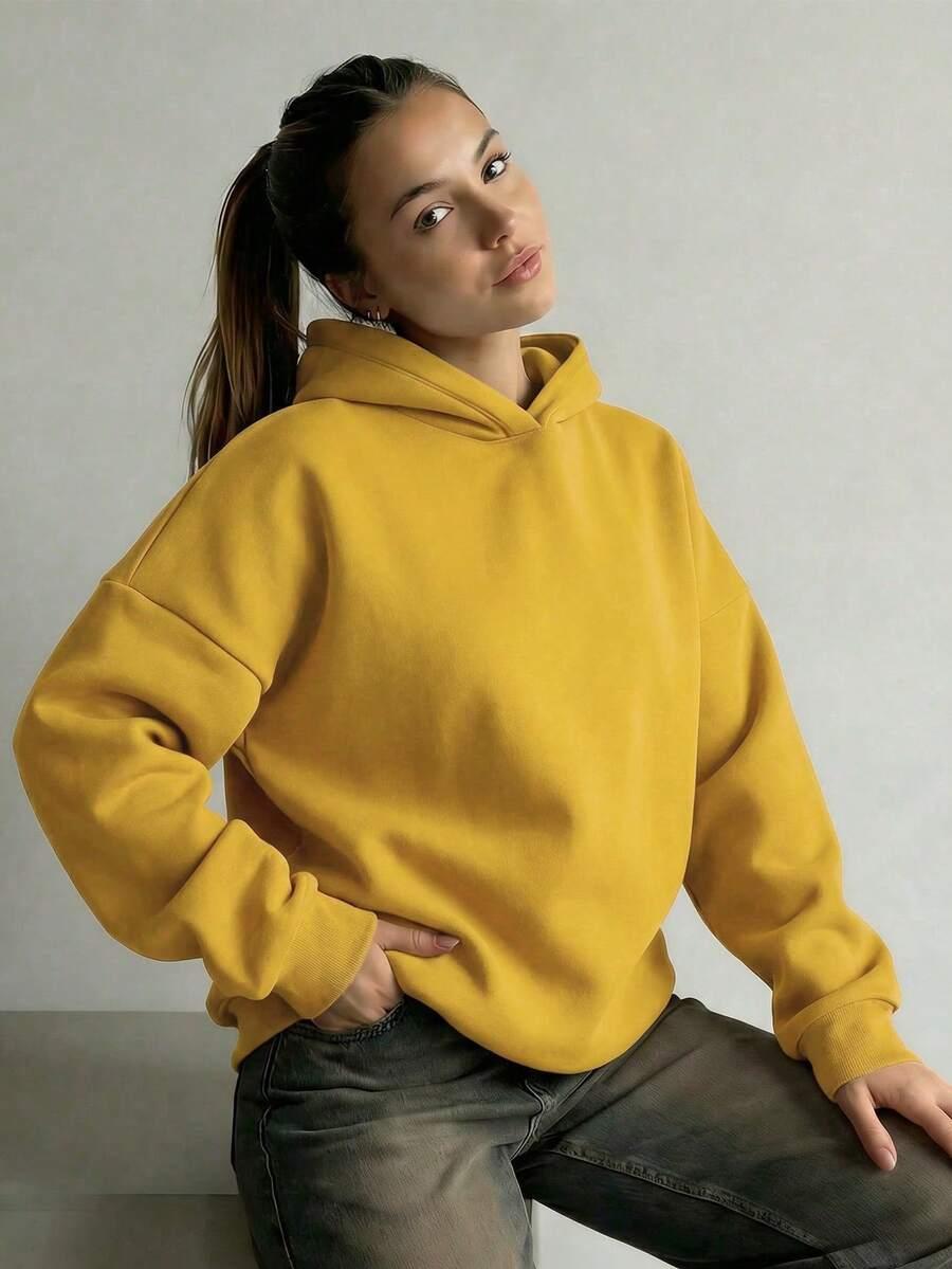 SHEIN ŻÓŁTA BLUZA Z KAPTUREM S06__S