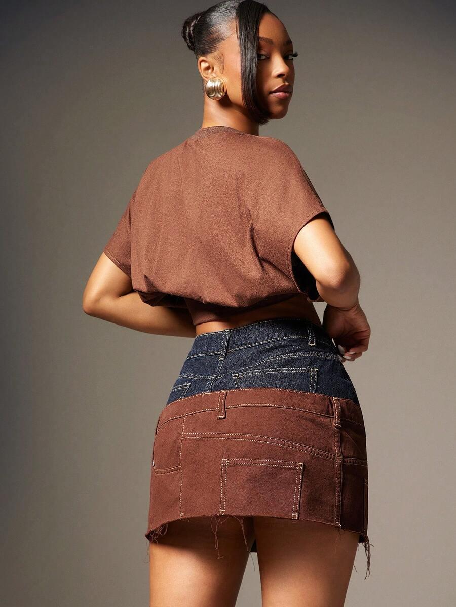 DENIMOI JEANSOWA MINI SPÓDNICA S06__XL