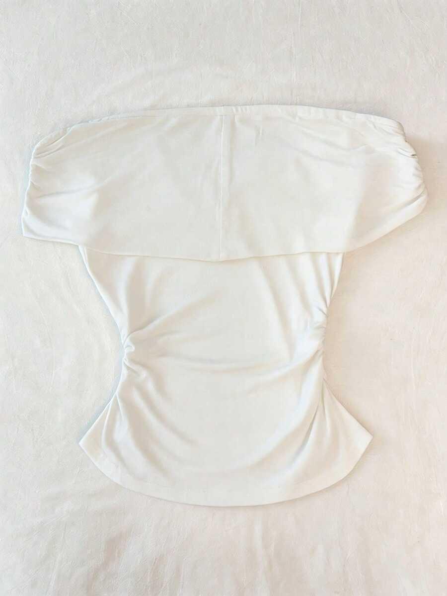 SHEIN BIAŁY TOP ODKRYTE RAMIONA S06__S
