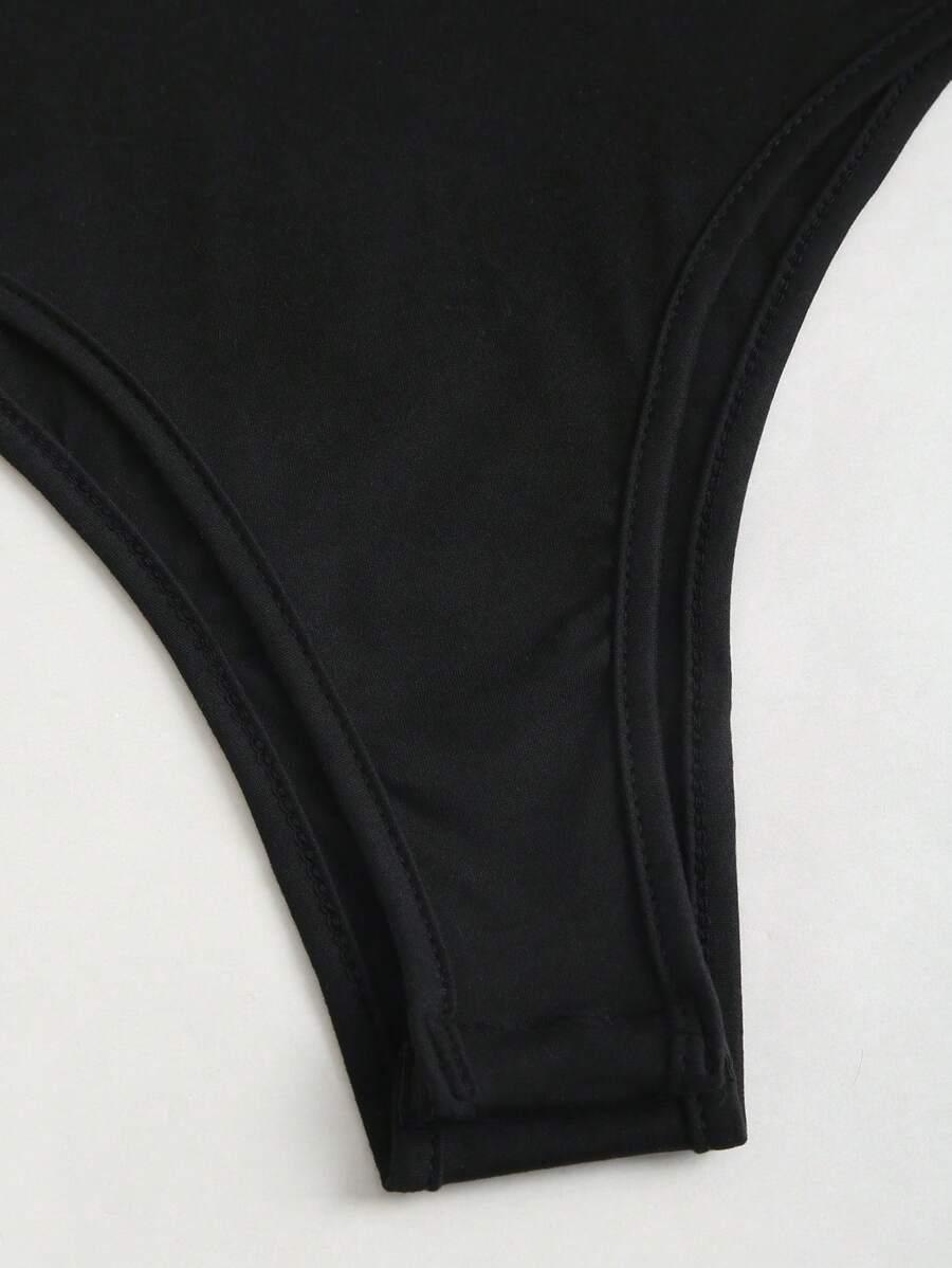 SHEIN CZARNE BODY KRÓTKI RĘKAW S09__M