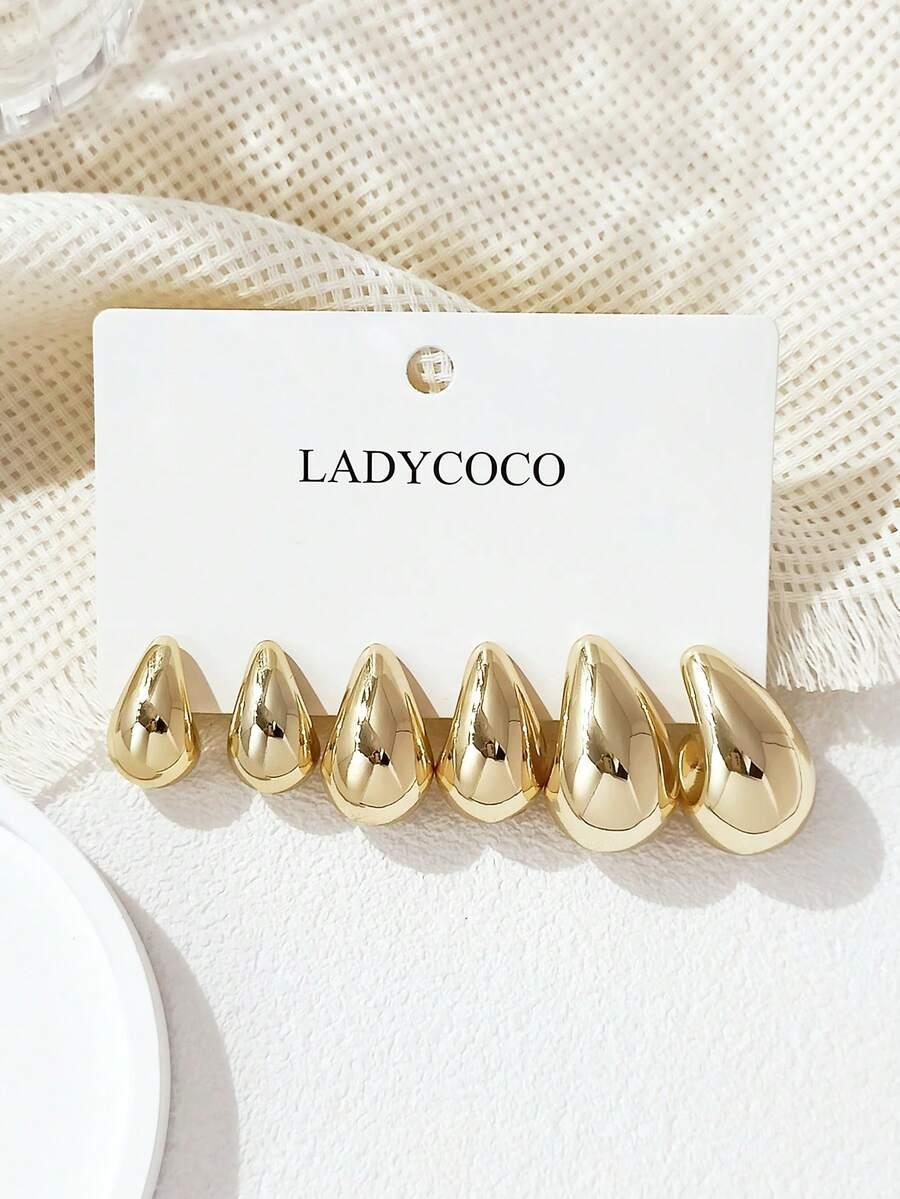 LADYCOCO ZŁOTE KOLCZYKI ŁEZKI S07