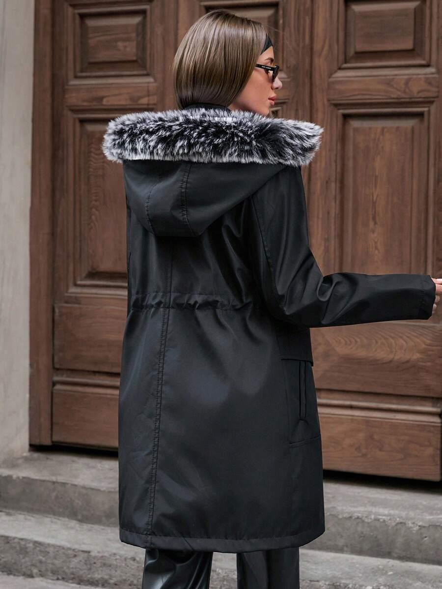 EURMUSE CZARNA KURTKA PARKA W01__L