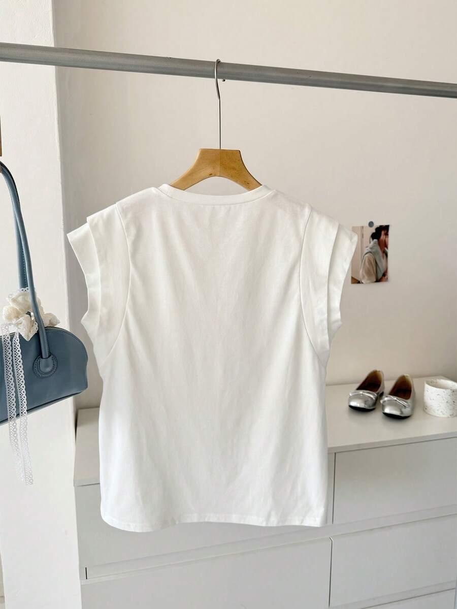 SHEIN BIAŁY BAWEŁNIANY T-SHIRT S06__164/170