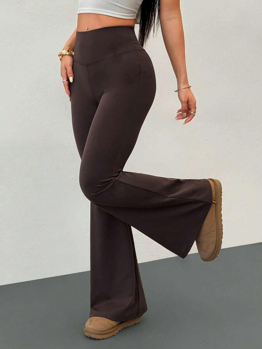 SHEIN BRĄZOWE LEGGINSY WYSOKI STAN