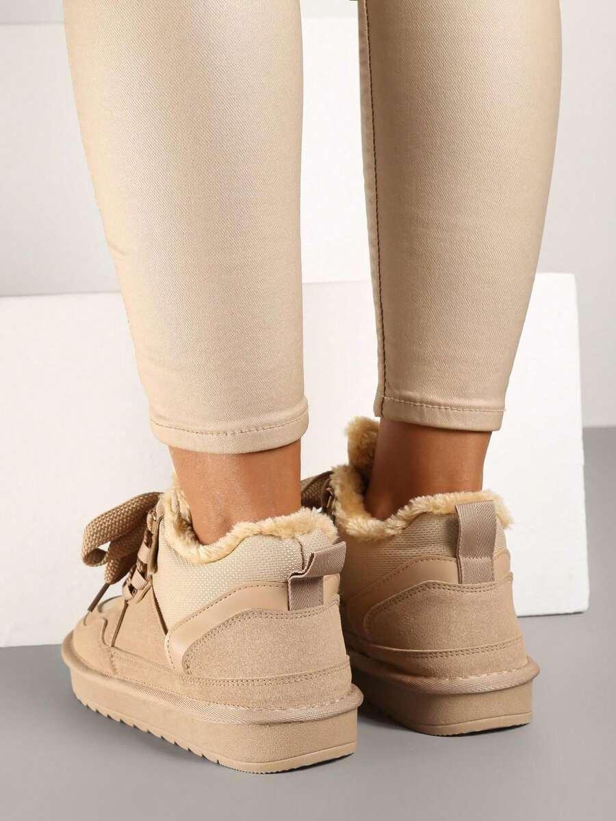 SHEIN BEŻOWE PÓŁBUTY OCIEPLANE W01__40