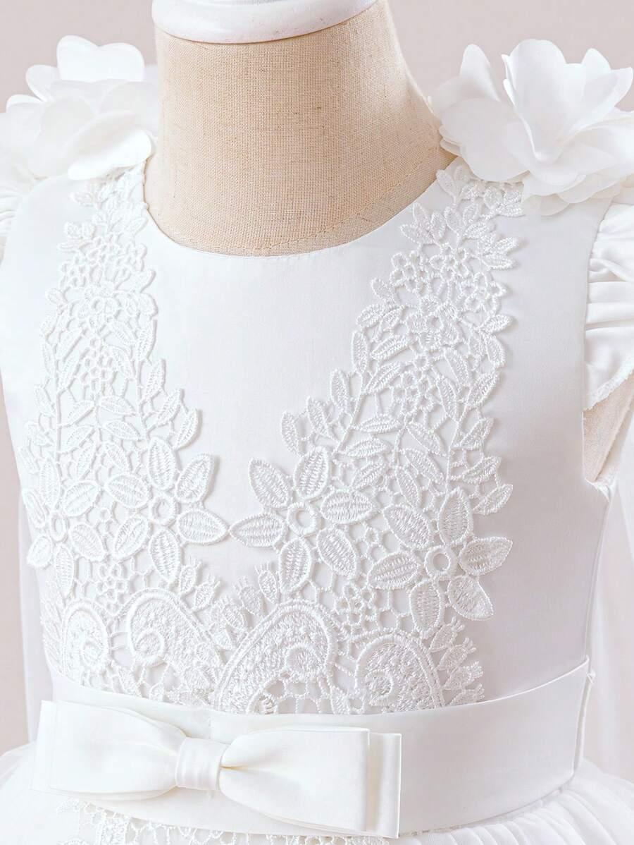 SHEIN BIAŁA SUKIENKA KOKARDA S06__150