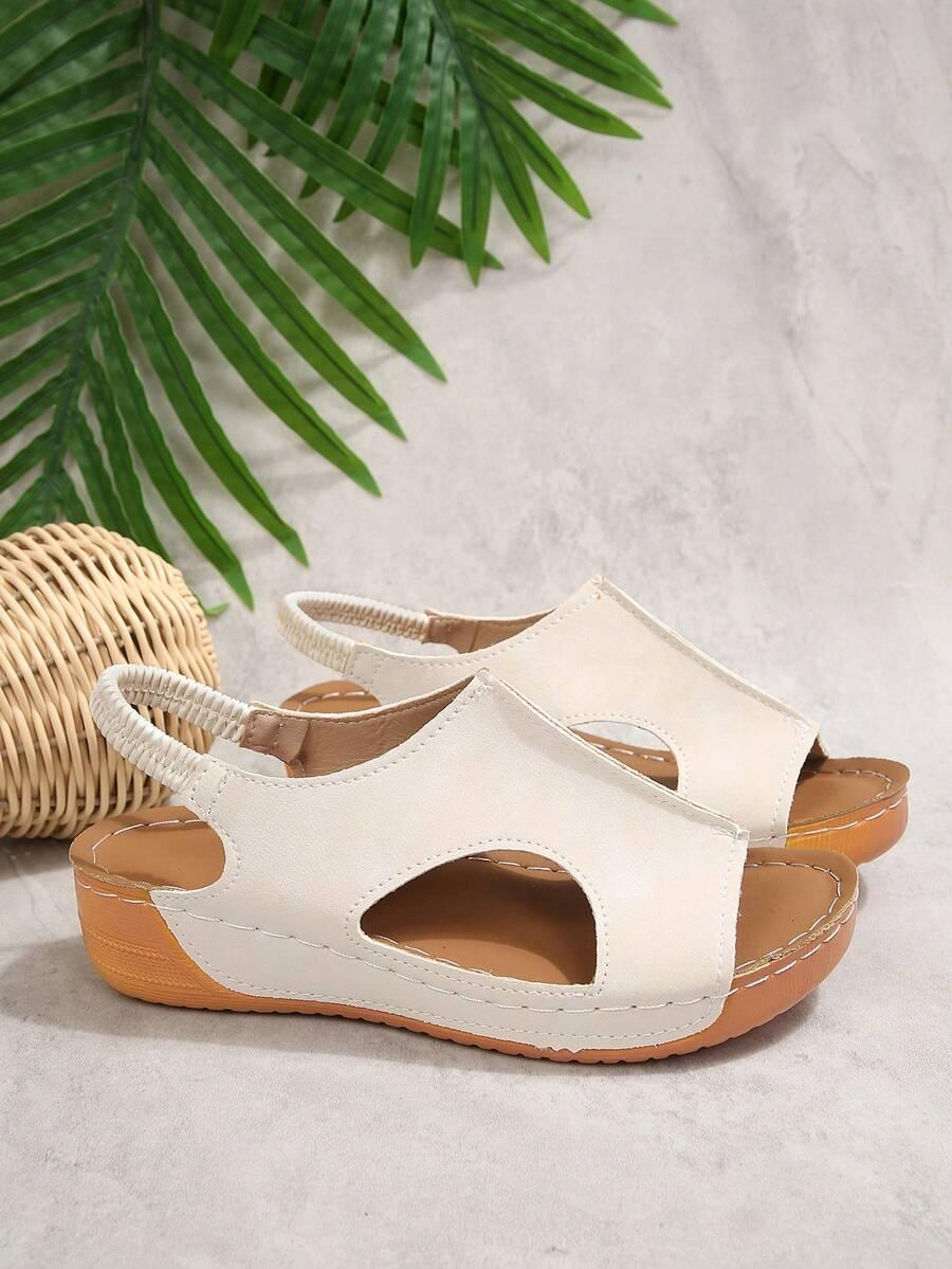 SHEIN KREMOWE SANDAŁY KOTURN WIDIE FIT S06__43