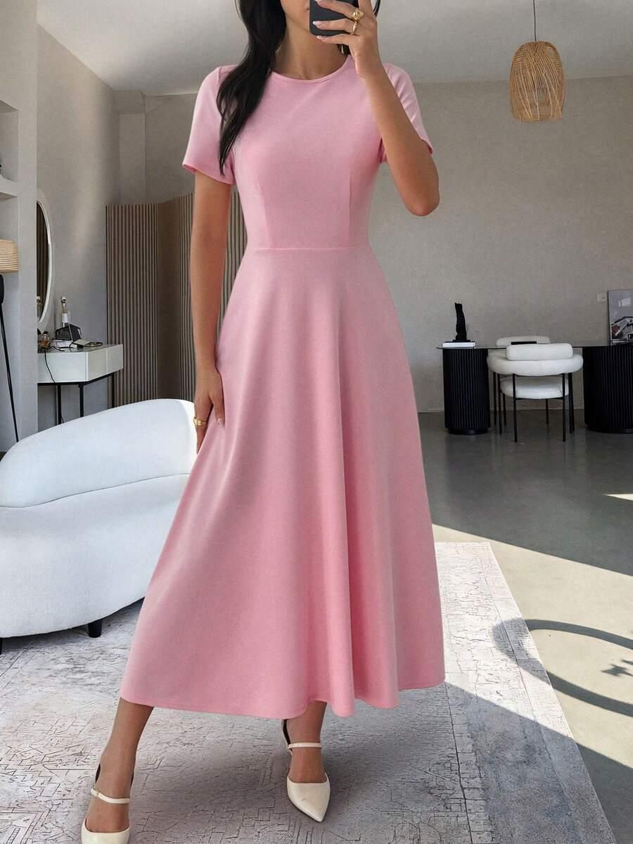 SHEIN RÓŻOWA MAXI SUKIENKA S06__M