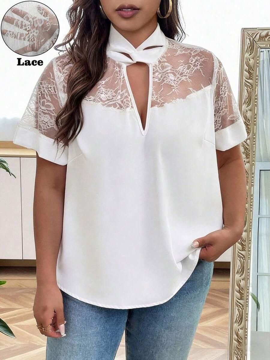 EMERY ROSE BIAŁA BLUZKA KORONKA S06__46