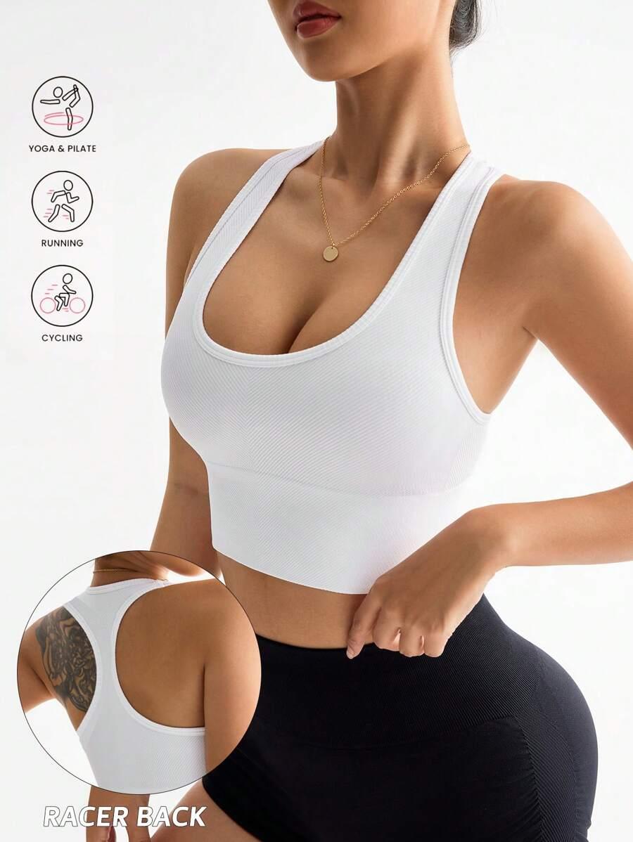 SHEIN KLASYCZNY BIAŁY TOP SPORTOWY PK01__M