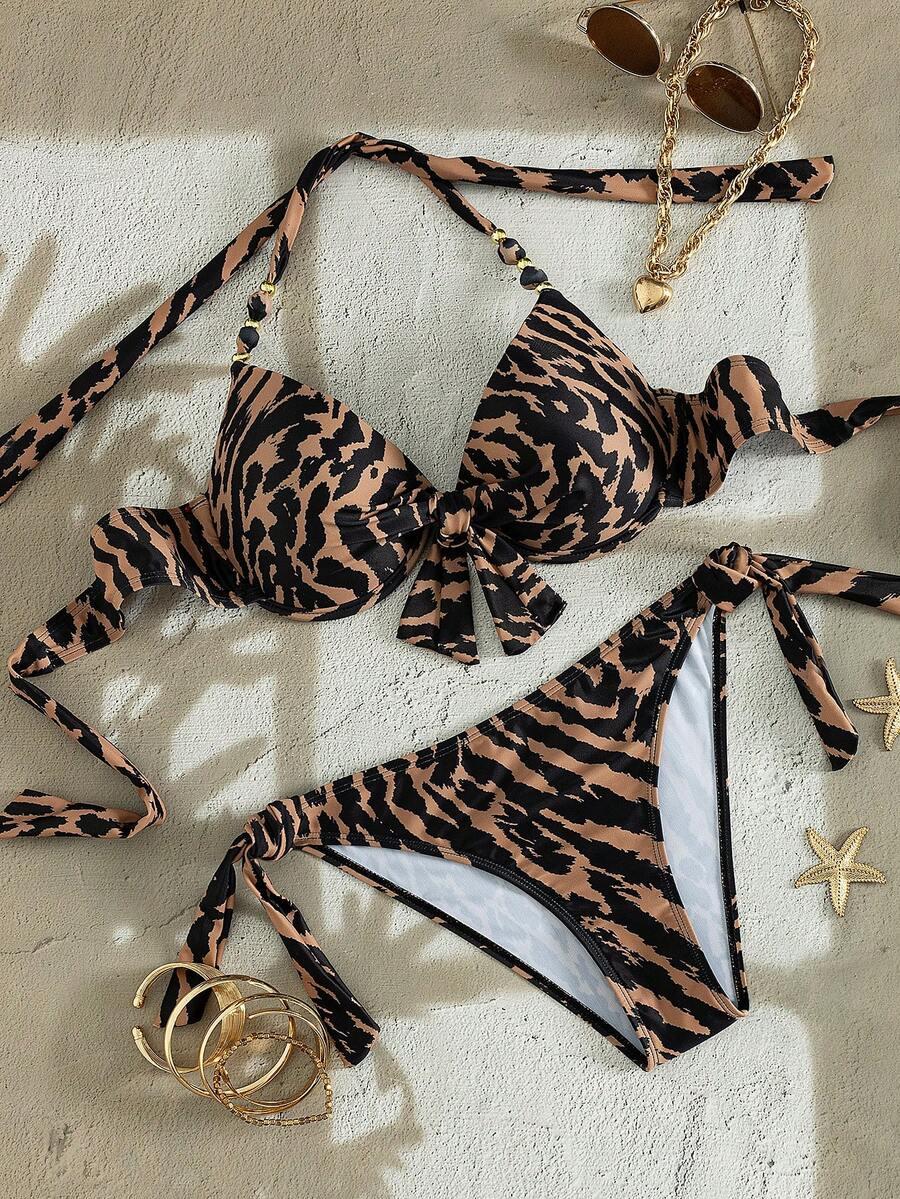 SWIM LUSHOIRE DWUCZĘŚCIOWY STRÓJ KĄPIELOWY ANIMAL PRINT S09__XL