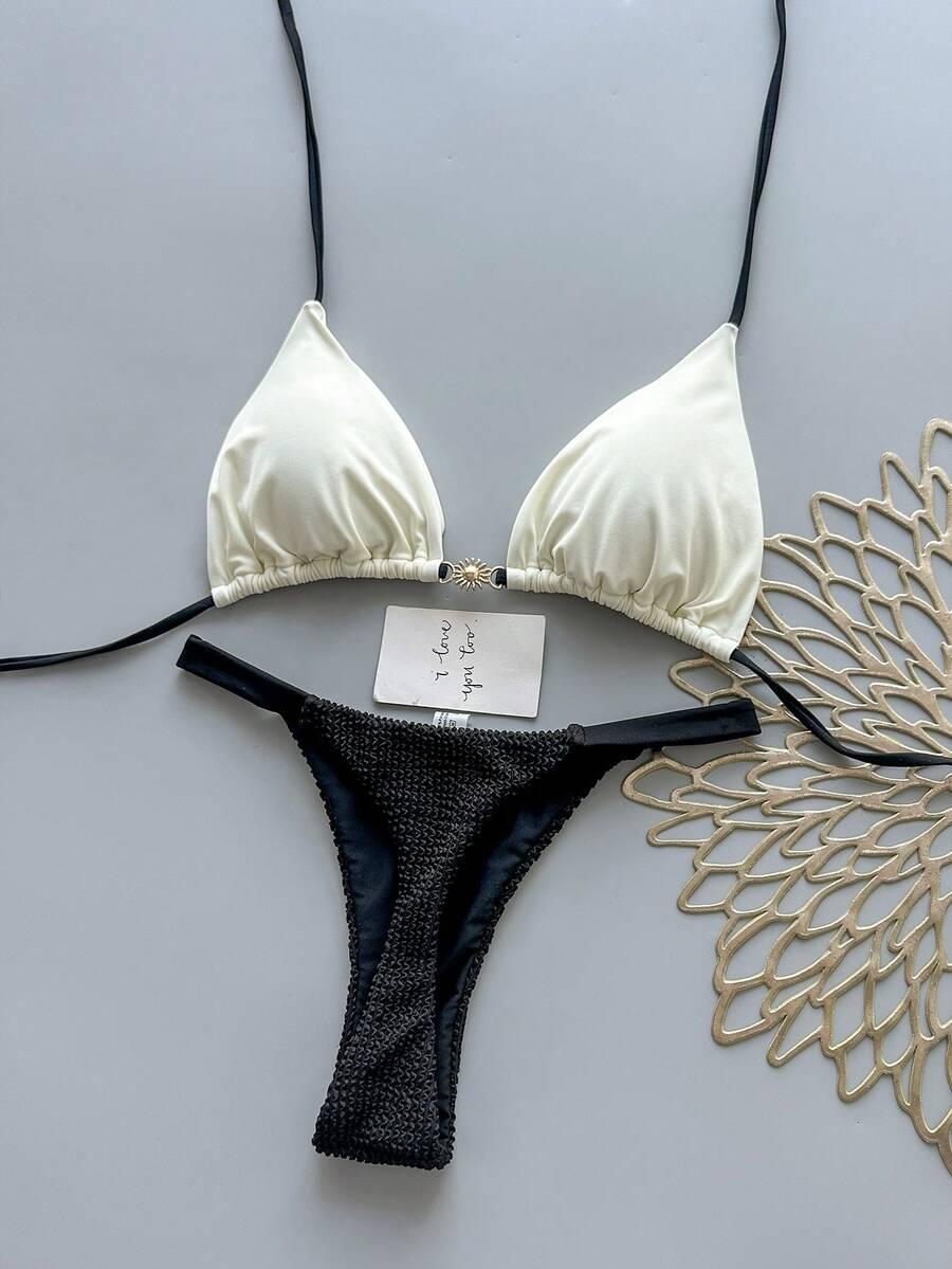 SHEIN DWUCZĘŚCIOWY STRÓJ KĄPIELOWY S09__L