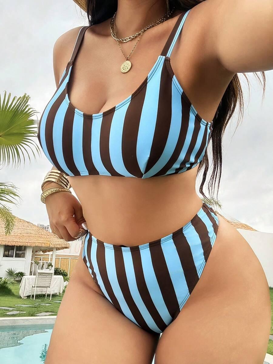 SWIM MOD DWUCZĘŚCIOWY STRÓJ KĄPIELOWY WZÓR PASKI S09__XXL