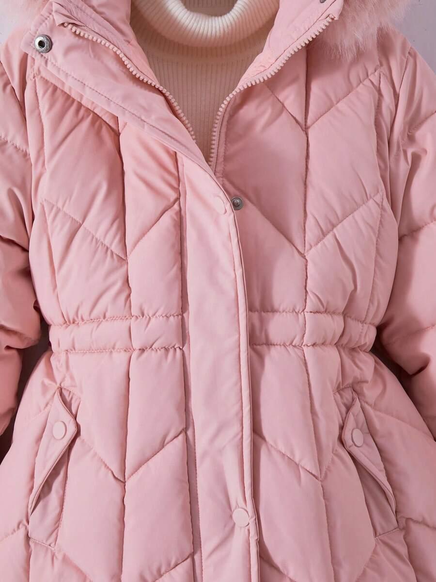 SHEIN RÓŻOWA PIKOWANA KURTKA ZAMEK W01__140-146CM