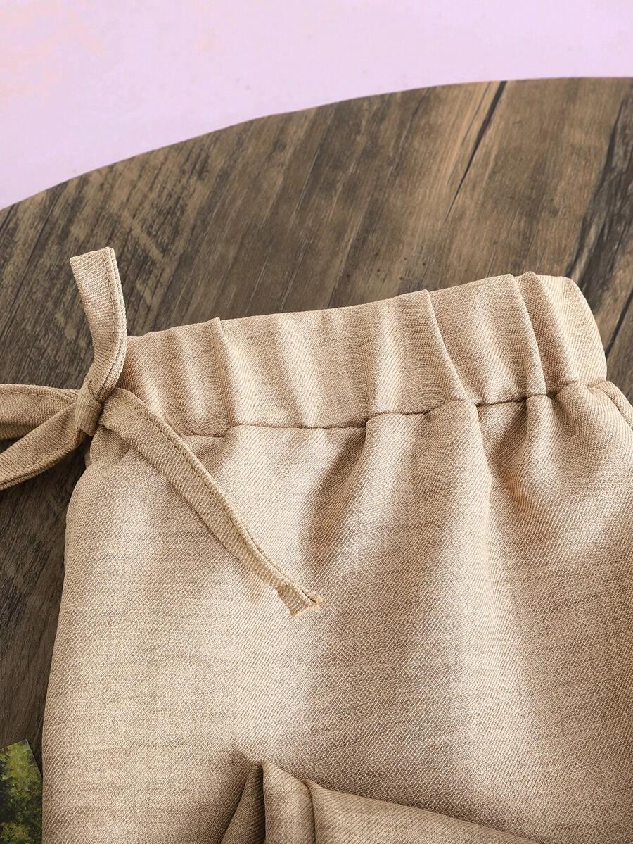 SHEIN BEŻOWE SPODNIE CASUAL S06__134-140