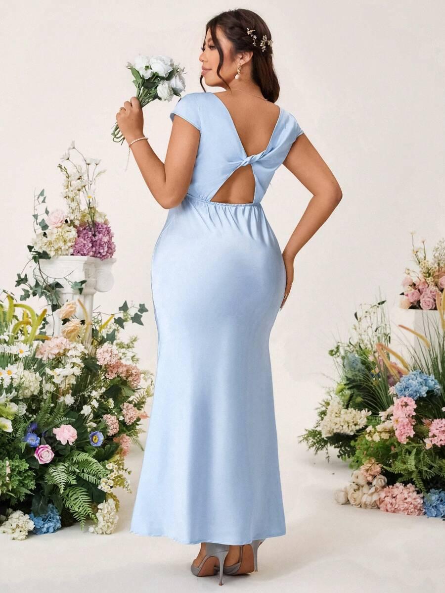 SHEIN SATYNOWA SUKIENKA ODKRYTE PLECY PK01__L