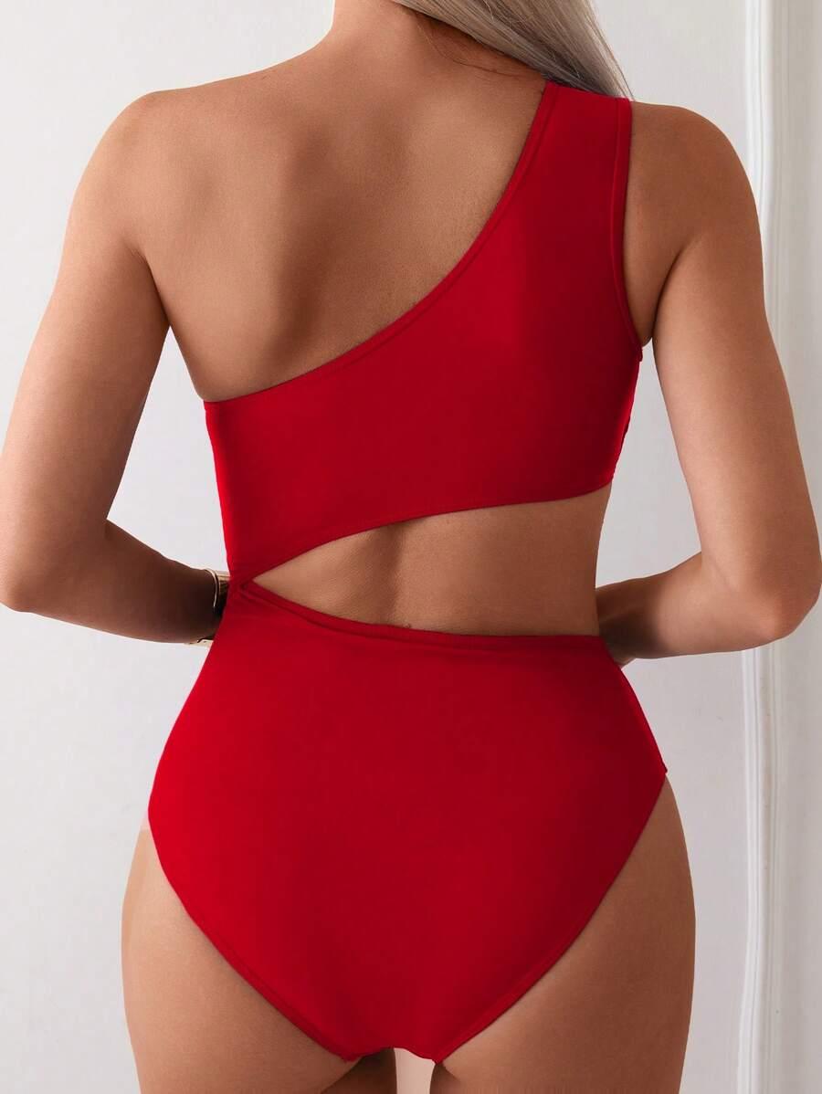 SHEIN CZERWONY JEDNOCZĘŚCIOWY STRÓJ KĄPIELOWY S09__XXL