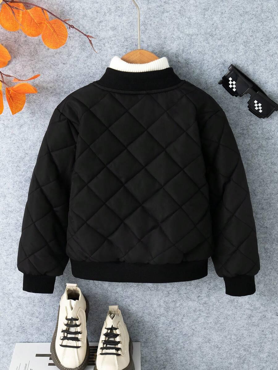 SHEIN CZARNA PIKOWANA KURTKA ZAMEK W01__116-122