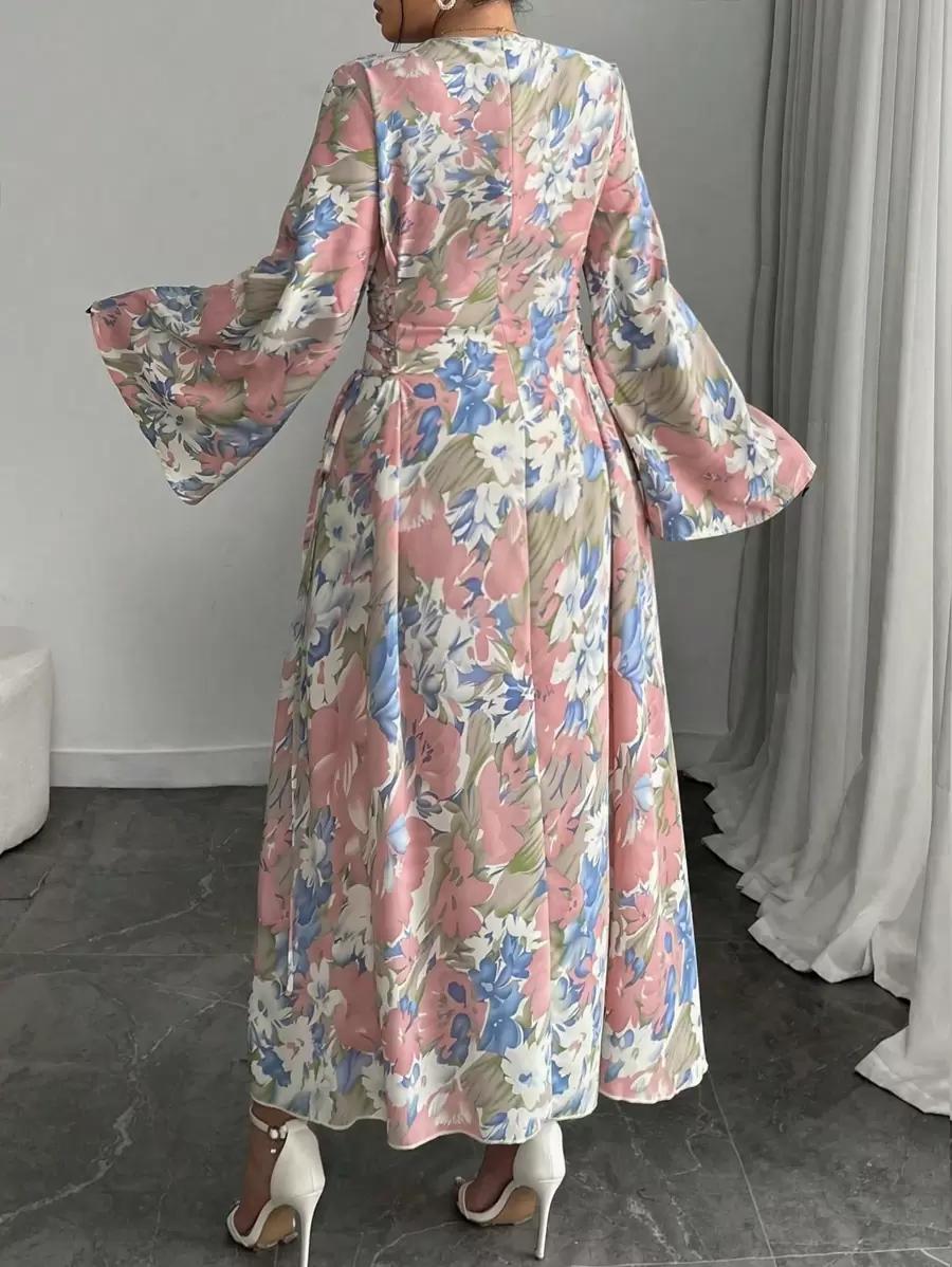 MODELYN MAXI SUKIENKA WZÓR KWIATY S06__52