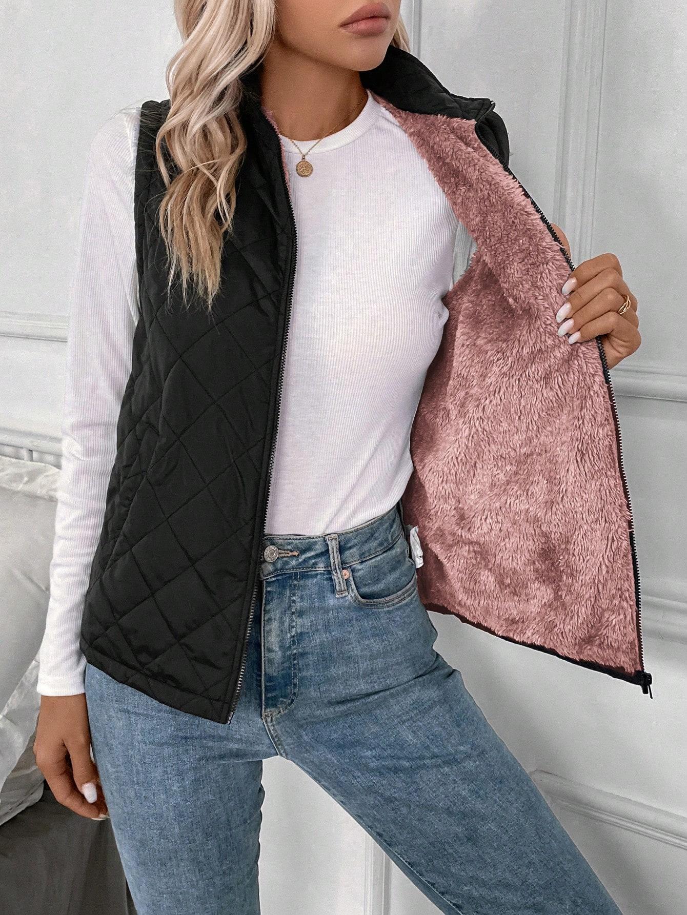 SHEIN CZARNA PIKOWANA KAMIZELKA W01__L