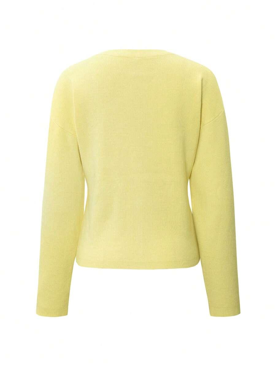 SHEIN ŻÓŁTY ROZPINANY SWETER S06__M