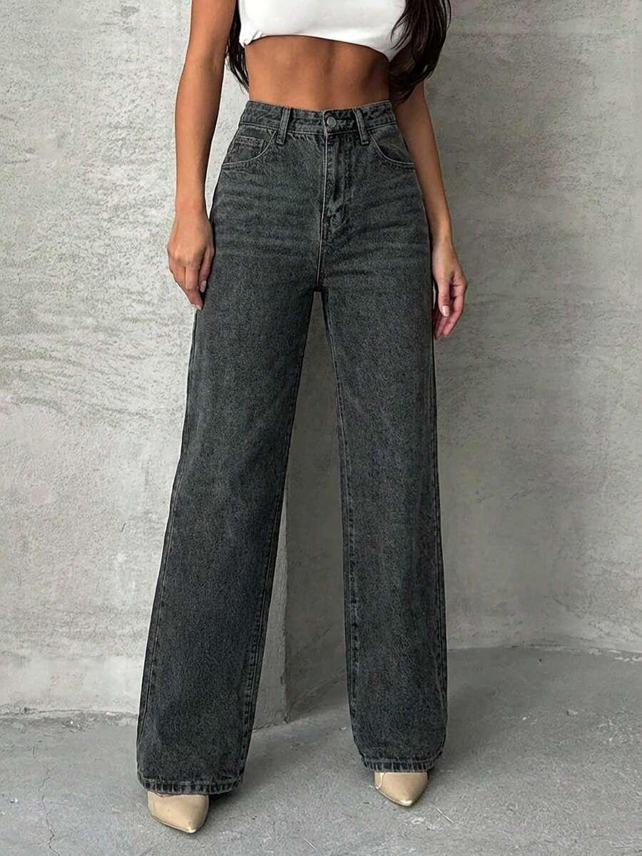 EURMUSE CZARNE SPODNIE JEANS S06__L
