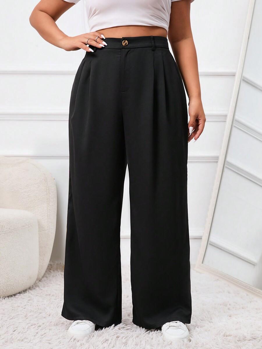 SHEIN CZARNE PROSTE SPODNIE S06__48