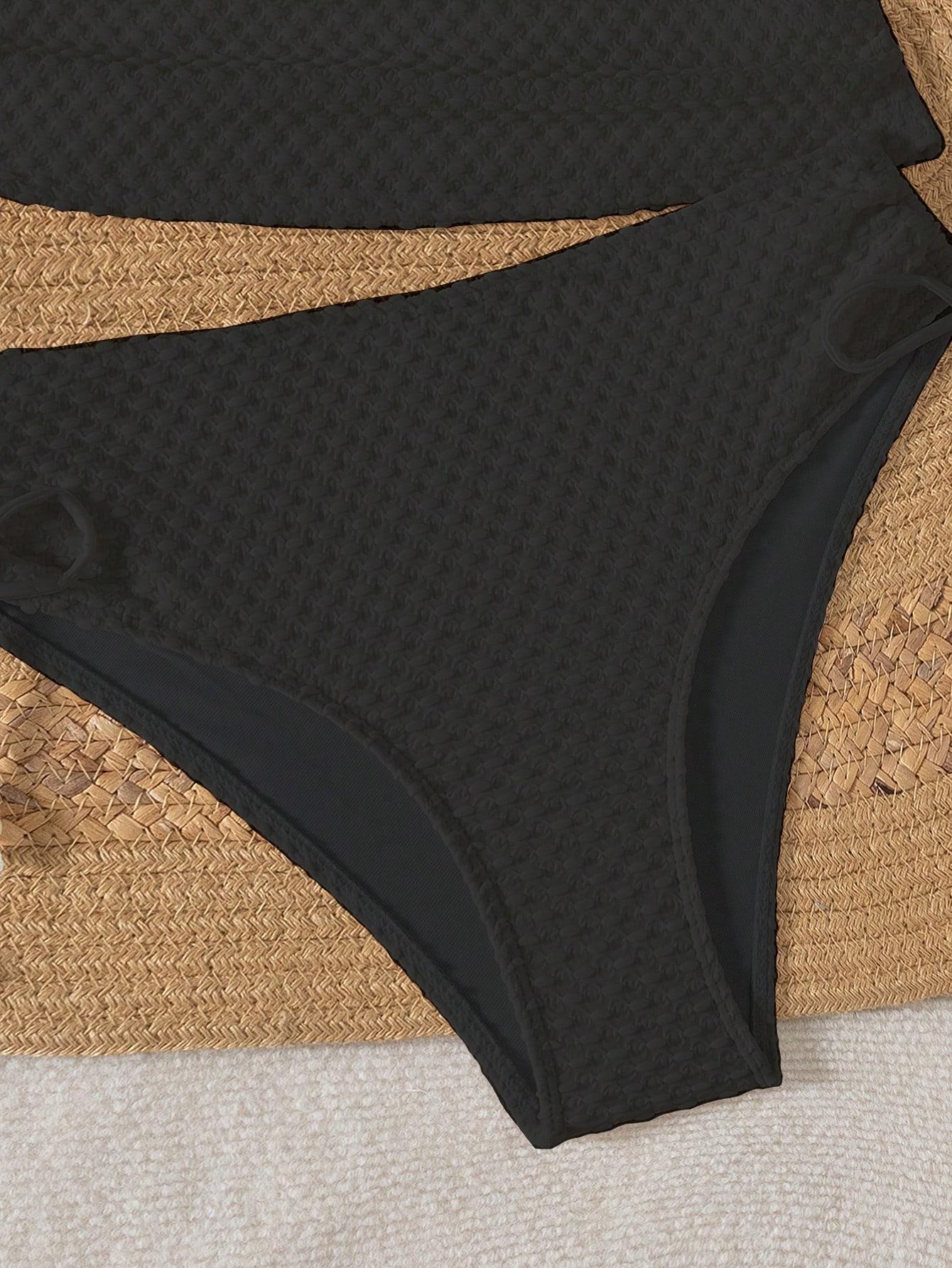 SHEIN CZARNA GÓRA OD BIKINI S06__L