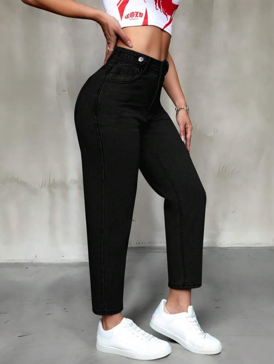 SHEIN CZARNE SPODNIE JEANS S06__M