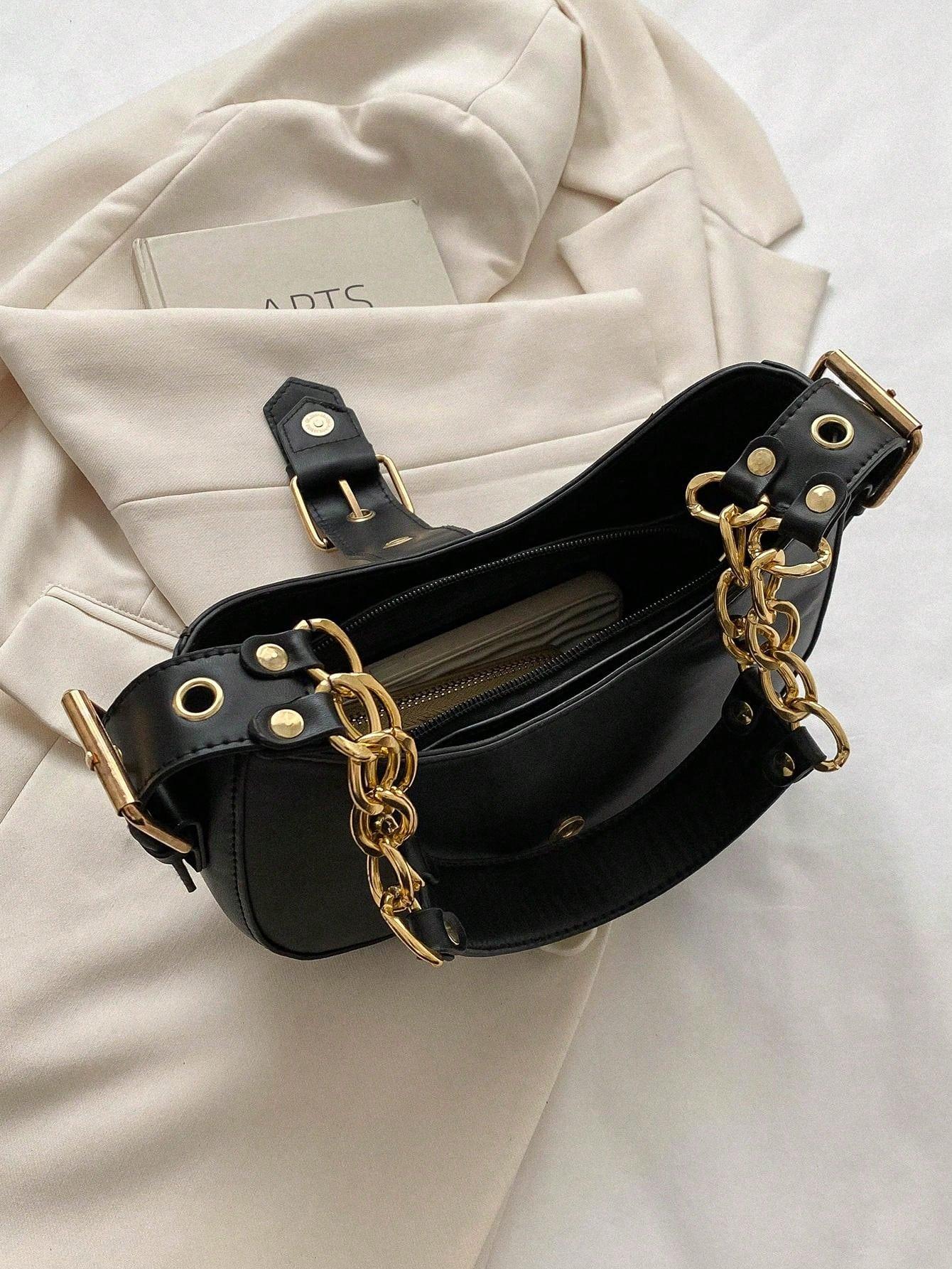 SHEIN CZARNA TOREBKA IMITACJA SKÓRY S07__21CMX 7CMX13CM