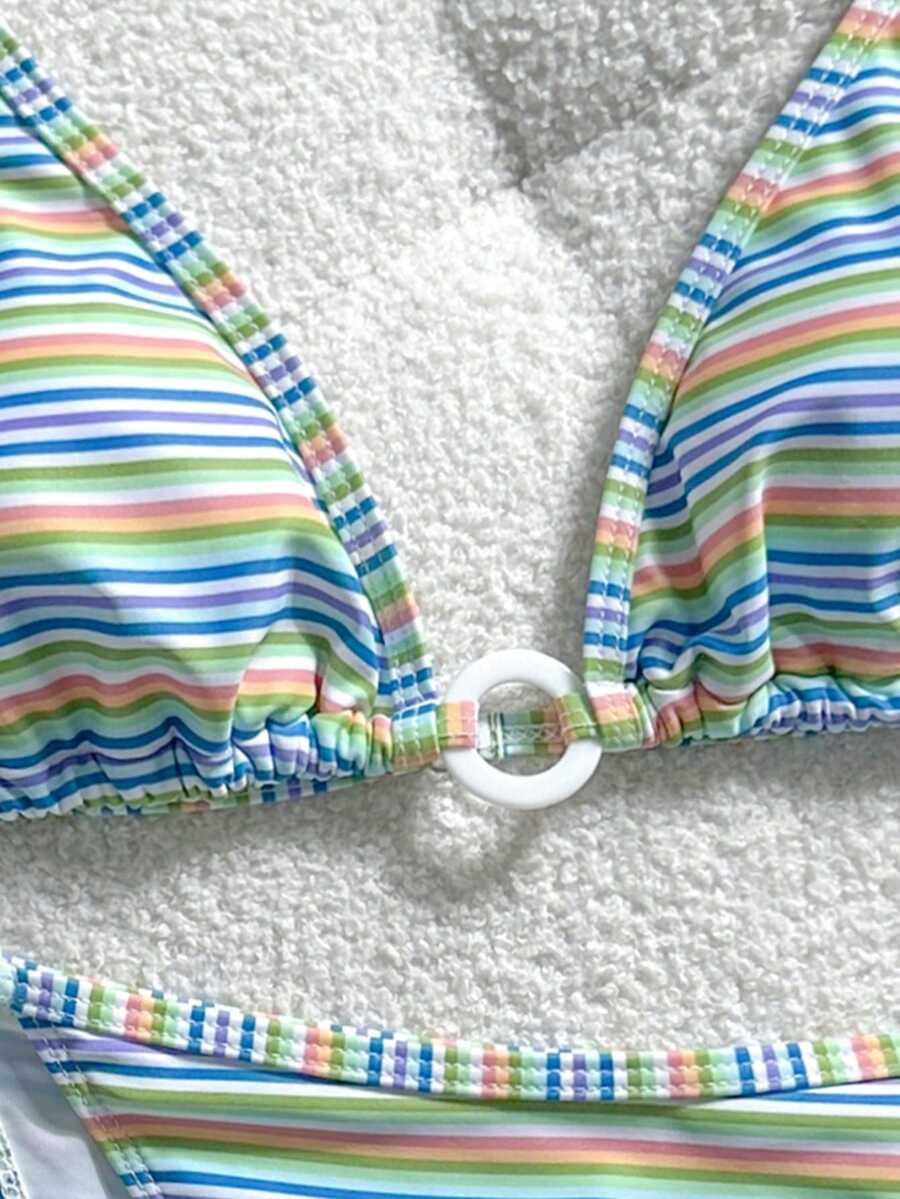 SHEIN STRÓJ KĄPIELOWY DWUCZĘŚCIOWY PASKI S09__152-158