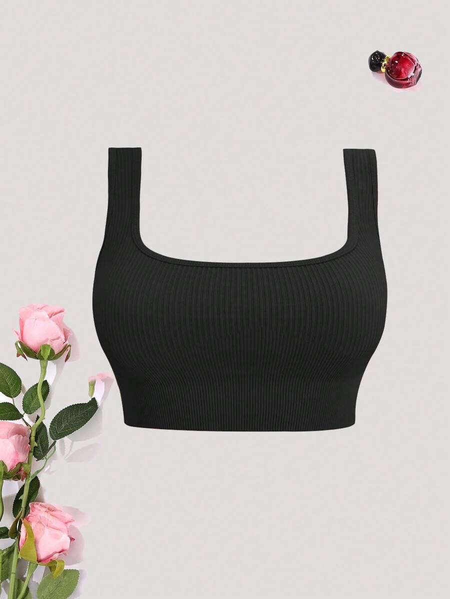 SHEIN CZARNY BEZSZWOWY BIUSTONOSZ PRĄŻKI PUSH-UP S06__L