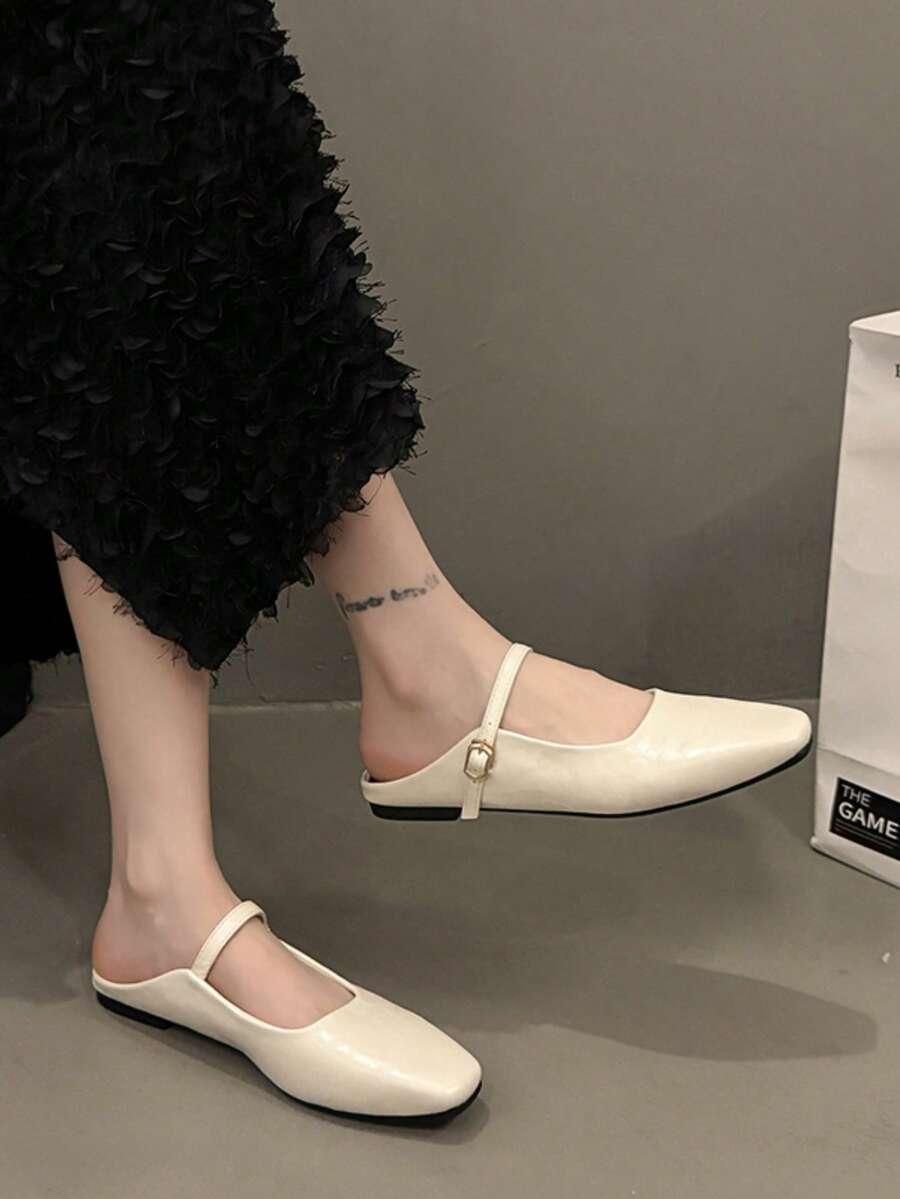 SHEIN KREMOWE BALERINY IMITACJA SKÓRY S06__36,5