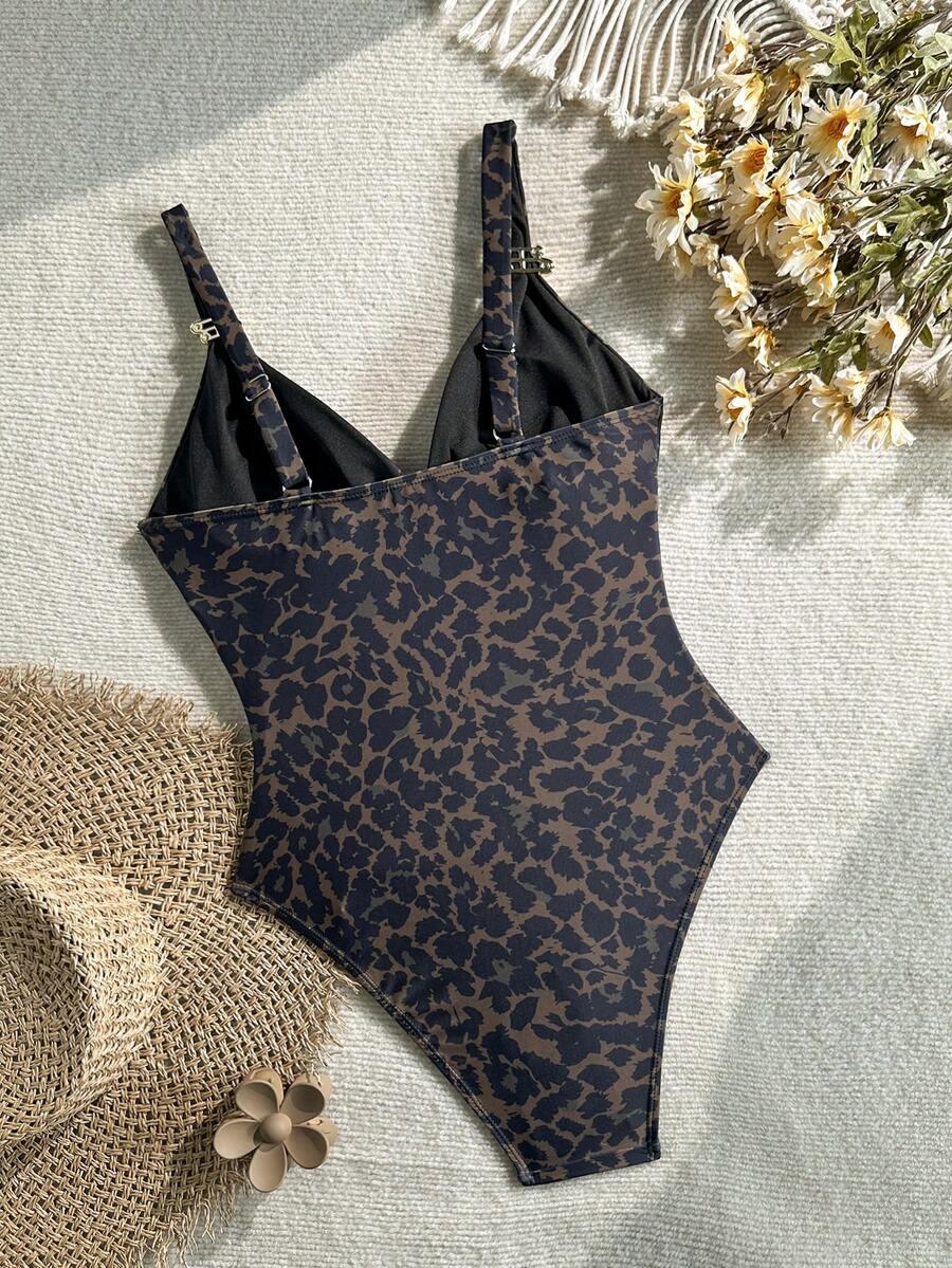 SHEIN JEDNOCZĘŚCIOWY STRÓJ KĄPIELOWY ANIMAL PRINT S09__XL