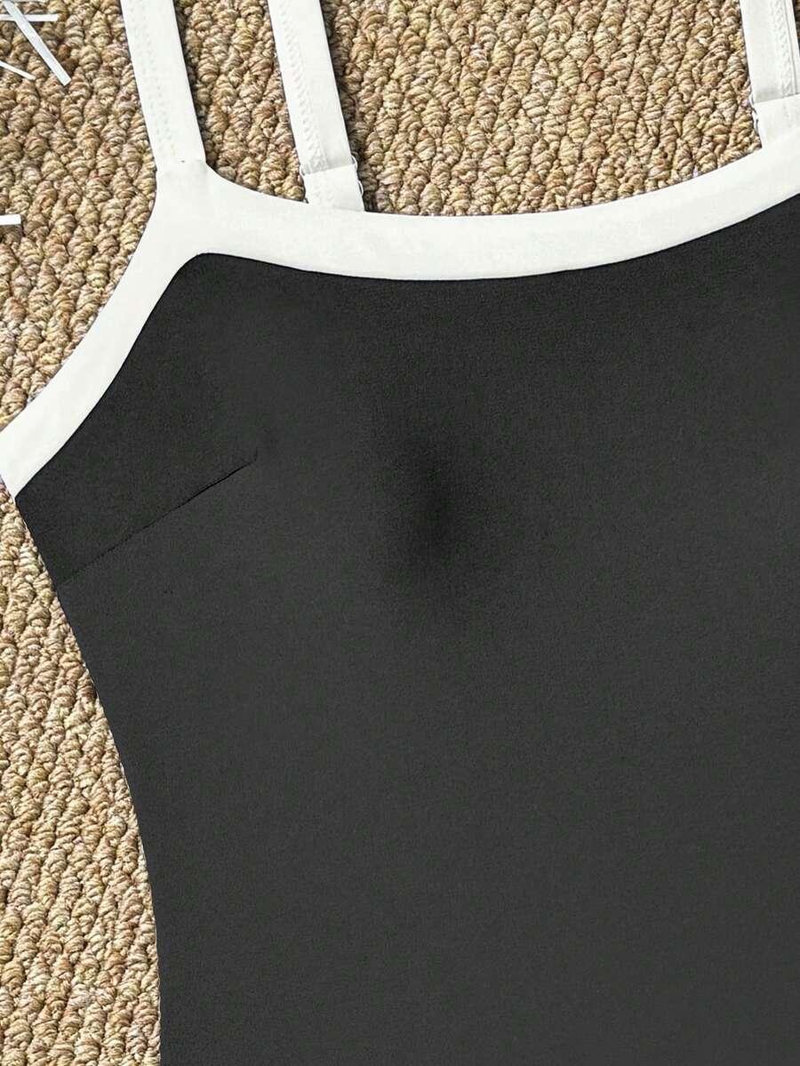 SHEIN CZARNY JEDNOCZĘŚCIOWY STRÓJ KĄPIELOWY S09__XS