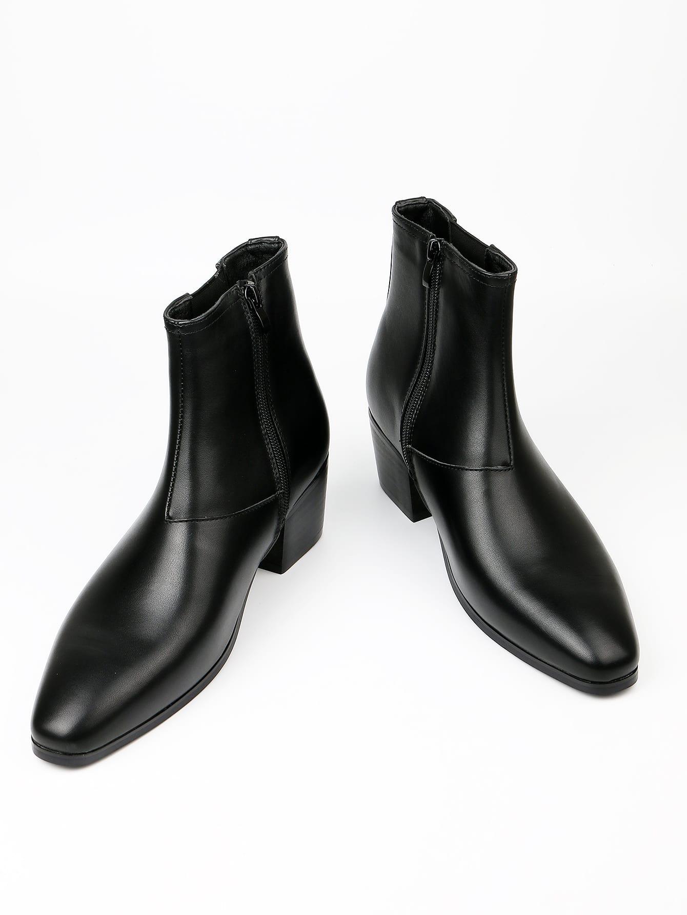 SHEIN CZARNE SZTYBLETY ZAMEK W01__47