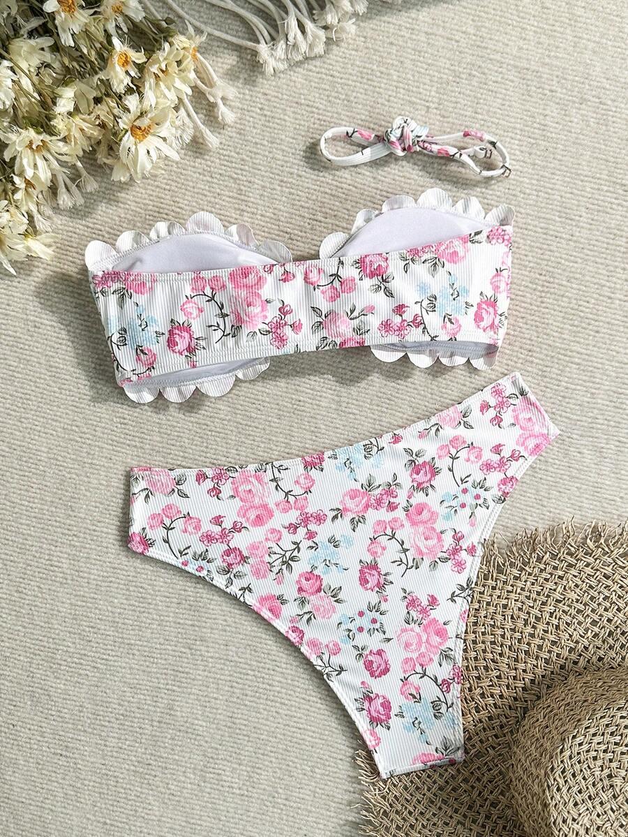 SWIM MOD DWUCZĘŚCIOWY STRÓJ KĄPIELOWY KWIATY S09__S