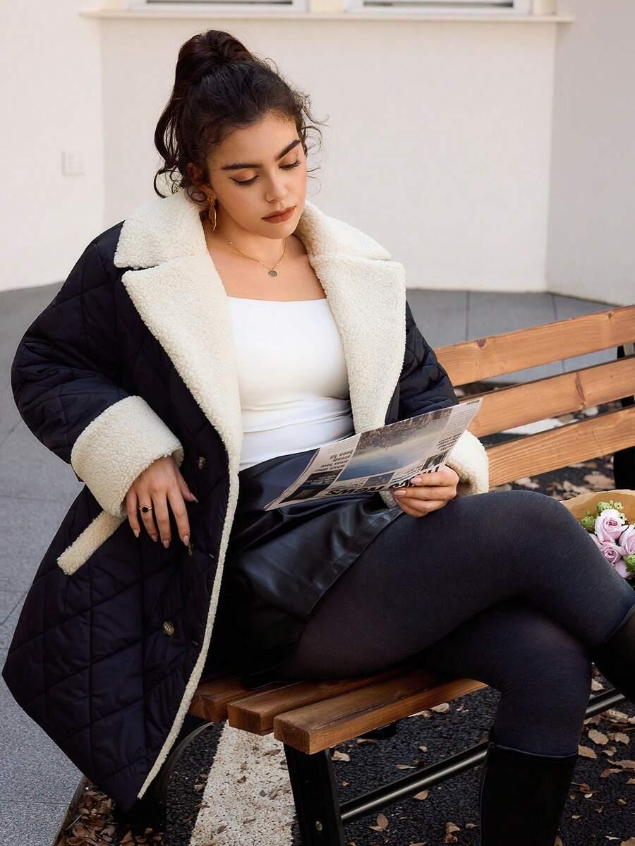 SHEIN CZARNA PIKOWANA KURTKA ZAMEK W01__50