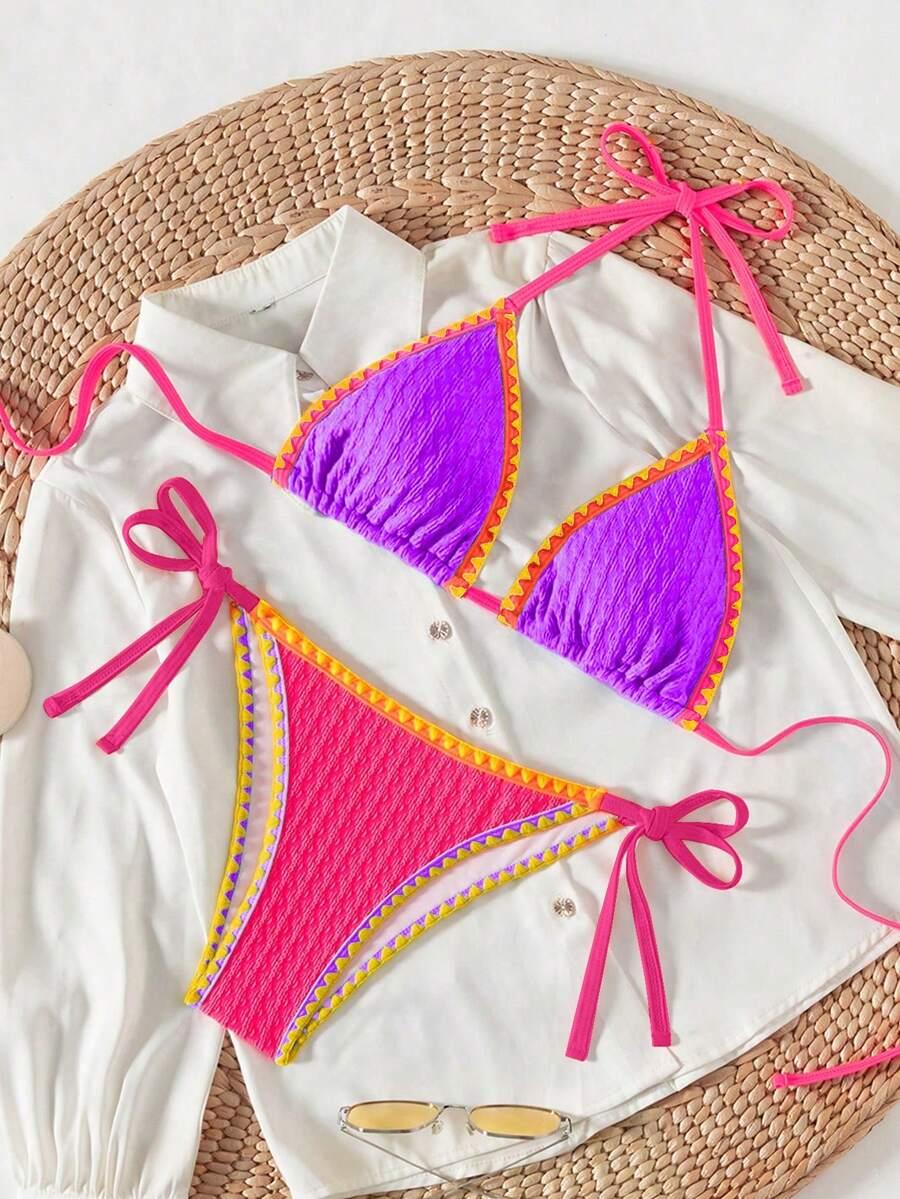 SWIM SXY DWUCZĘŚCIOWY KOLOROWY STRÓJ KĄPIELOWY S09__L
