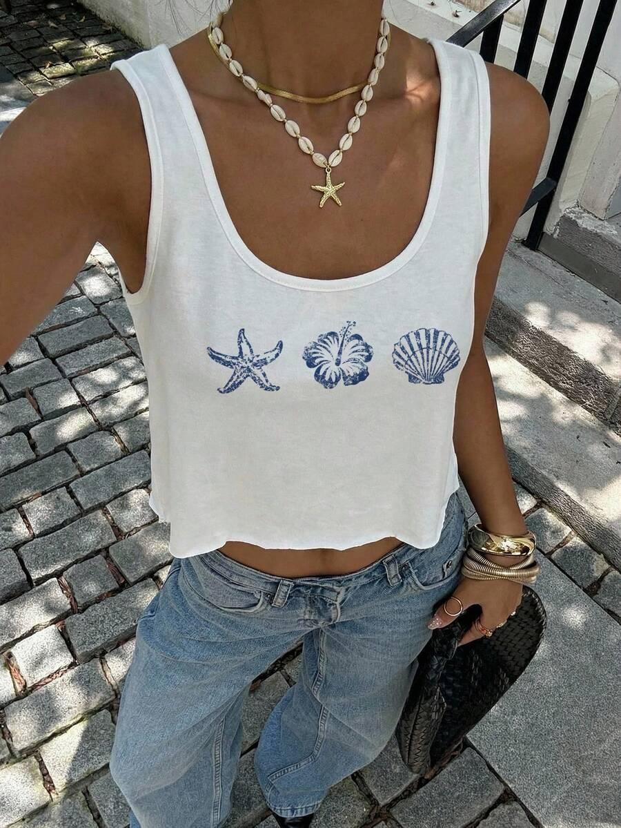 SHEIN BIAŁY TOP NADRUK S06__M