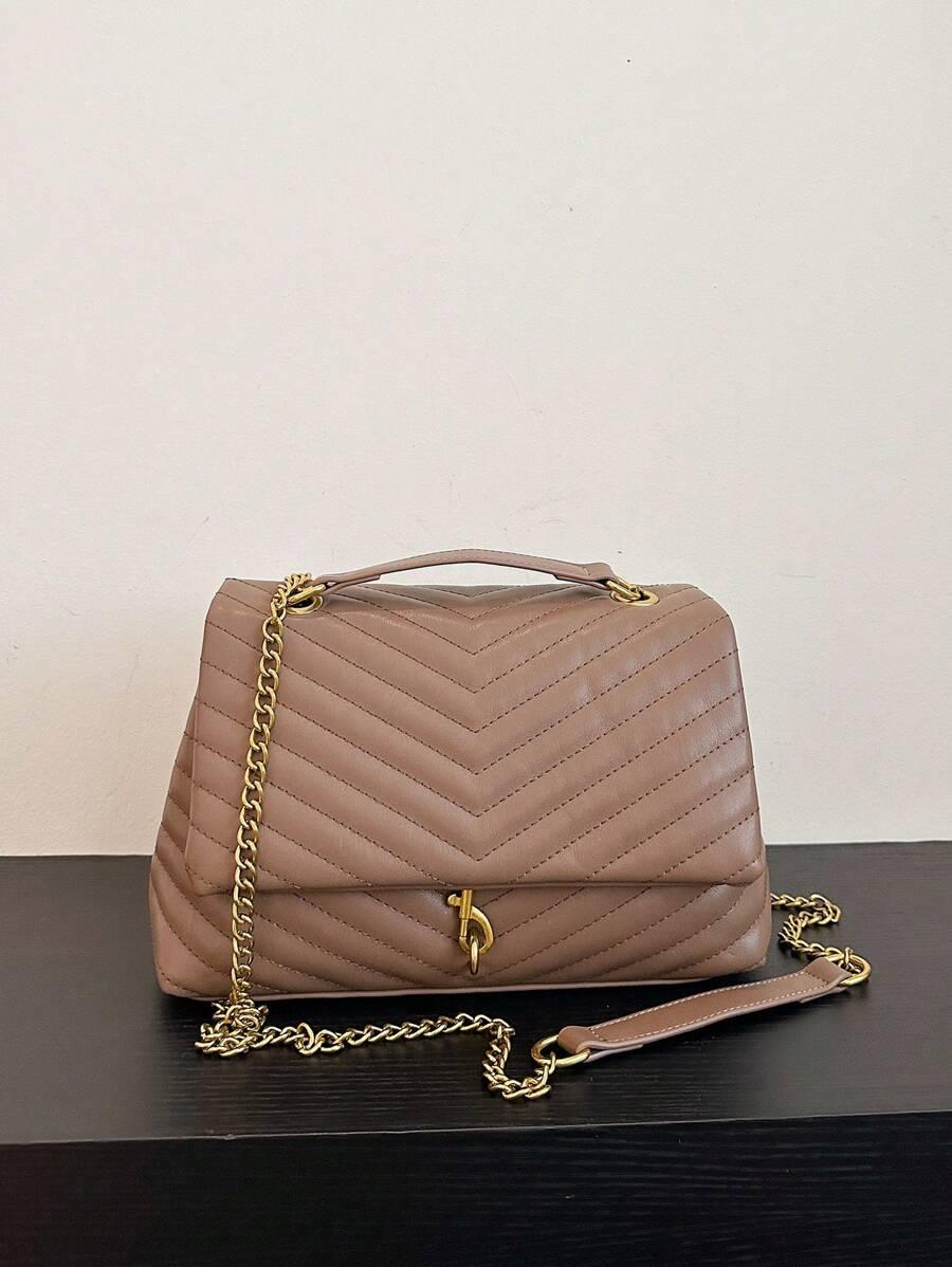 SHEIN BRĄZOWA TOREBKA IMITACJA SKÓRY S07__17X26CM