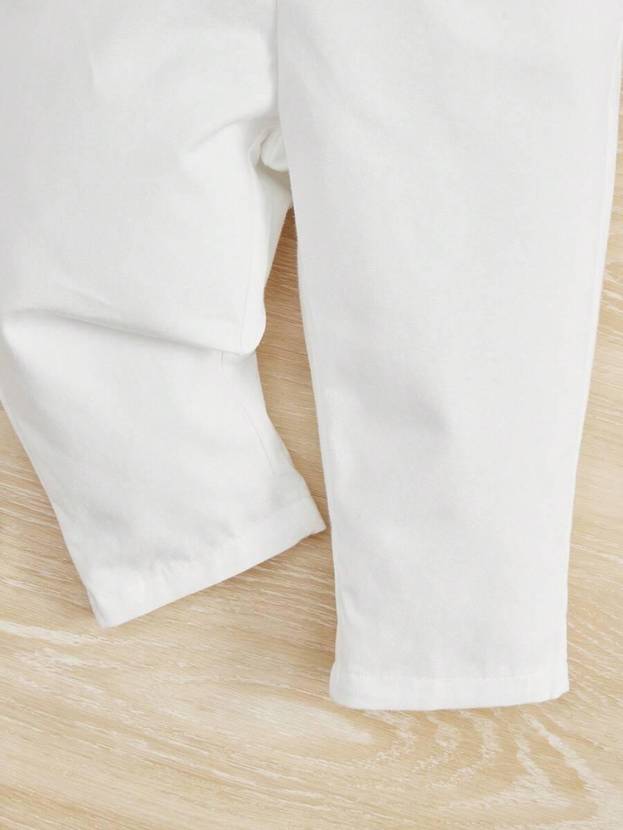 SHEIN BIAŁE SPODNIE Z GUMKĄ W PASIE S06__80-86