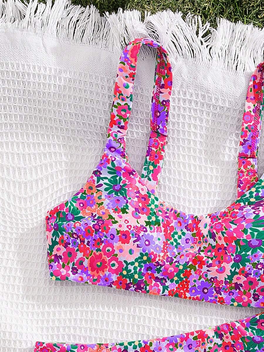 PEPPERMOLLY KOMPLET BIKINI WZÓR KWIATY S09__M