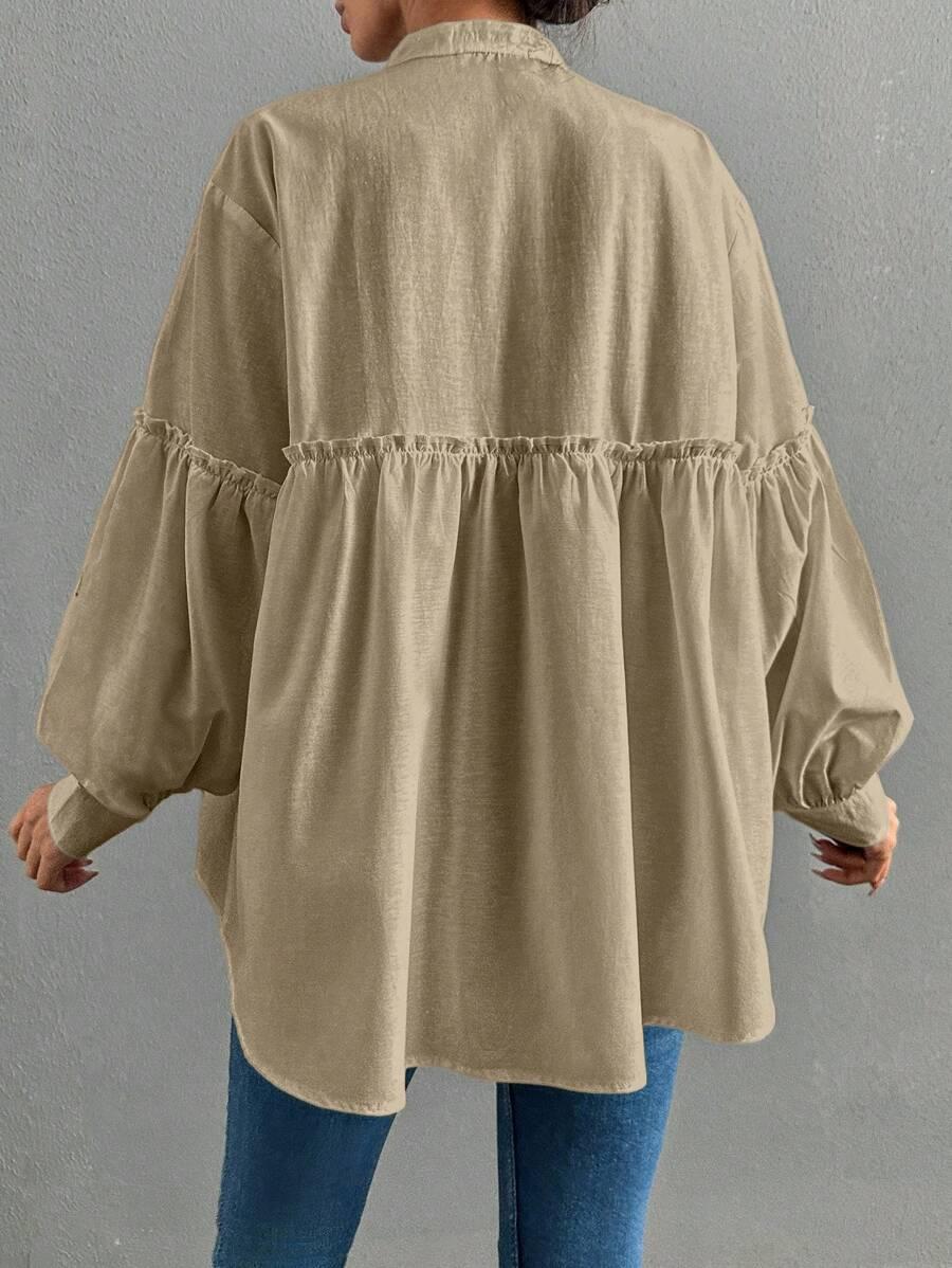SHEIN BEŻOWA KOSZULA ZDOBIENIA S09__XL
