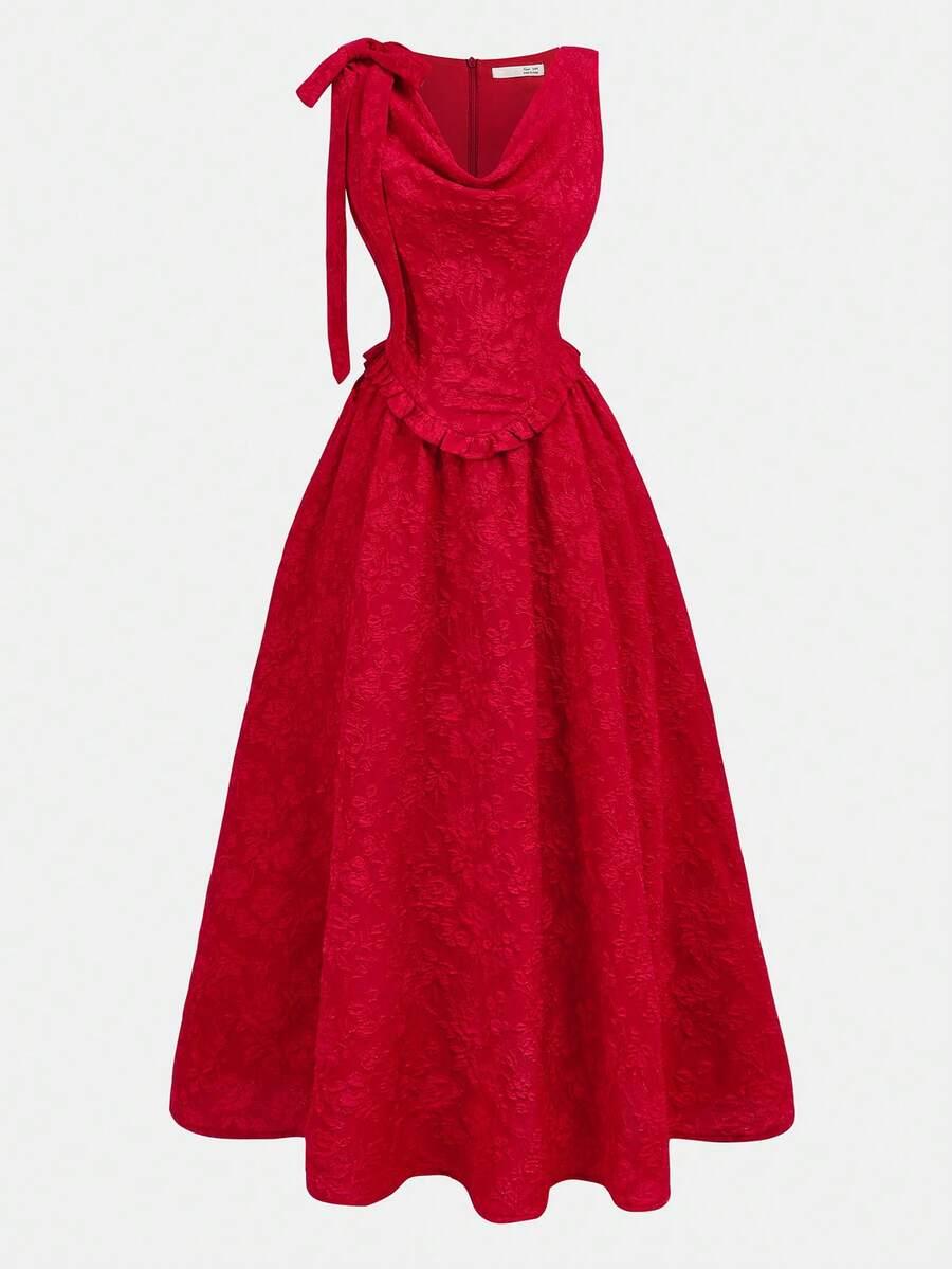 SHEIN CZERWONA MAXI SUKIENKA S06__166-172