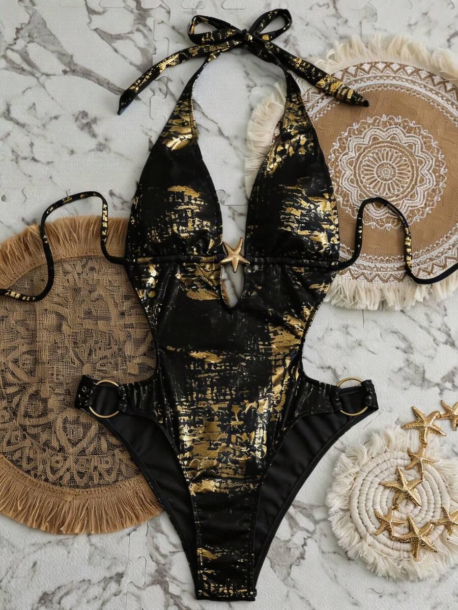 SHEIN JEDNOCZĘŚCIOWY KOSTIUM KĄPIELOWY S09__XS