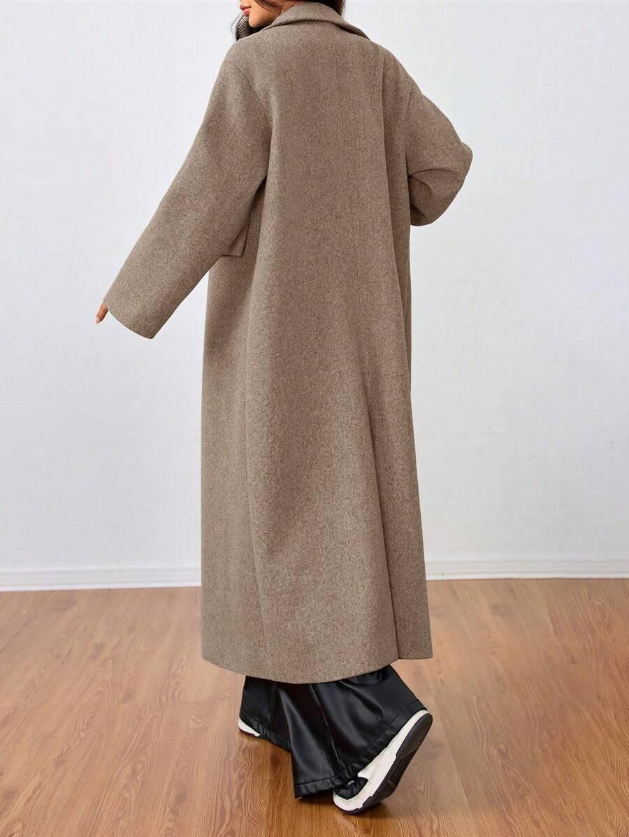 SHEIN BEŻOWY KLASYCZNY PŁASZCZ W01__M
